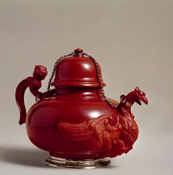 マイセンの赤い石器ティーポット、ヨハンクリストフルートヴィヒフォンルッケ（c.1703-1780）、c.1730（石器）